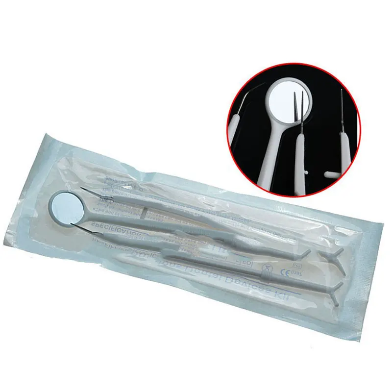 3pcs Oral Care Handle Dental Tool Hygiene Pick Scaler Mirror Set