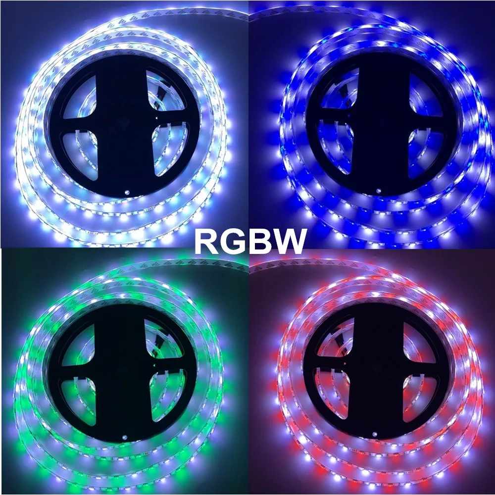 5050 LED Strip RGB / RGBW / RGBWW 5M 300LEDs Neon Tape Light+ 2.4 G Remote Controller+ DC 12V 3A Power Adapter