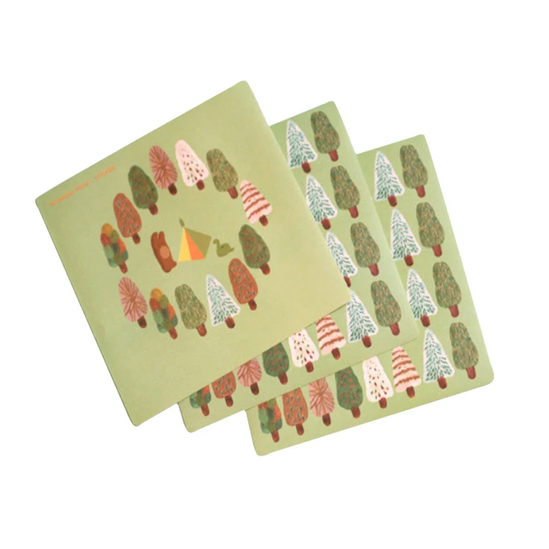 

4 sheets/pack New Norway Forest Tree and Bear Design Scrapbook Adhesive Sticker Diary Decor Stickers