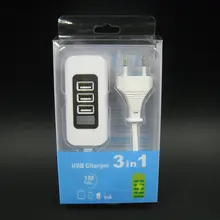 Портативный высокоскоростной быстрое зарядное устройство 3 порта USB быстрое зарядное устройство адаптер питания дорожное настенное зарядное устройство EU US Plug 10 шт./партия