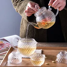 Бытовой труба прозрачное стекло, чайный набор стакана воды холодной воды чайник Цветочный чай Комплект