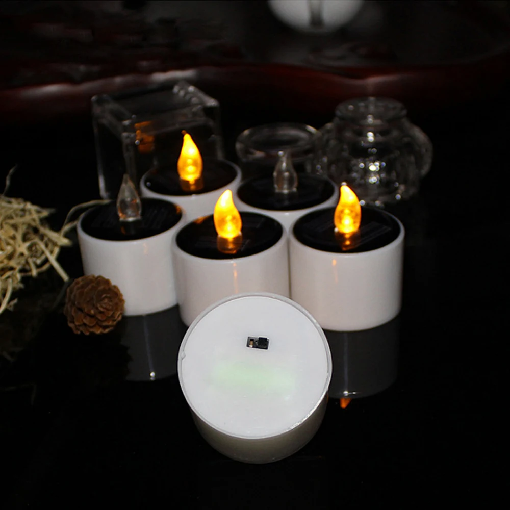Flameless LED Candles Tea Lights Solar Power Christmas Lights Birthday