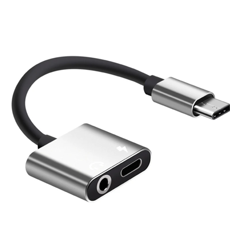 USB-C папа до 3,5 мм и USB-C женский 1 вход 2 выхода аудио сплиттер Джек адаптер для iPhone наушников аудио Зарядка конвертер