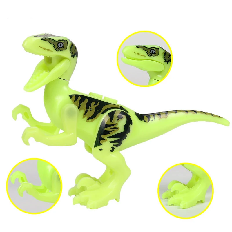 8 Styles Building Blocks Luminous Single Dinosaurs Jurassic World Pterosaurs Classic With Legoe Figures Bricks Toys  Kids F4
