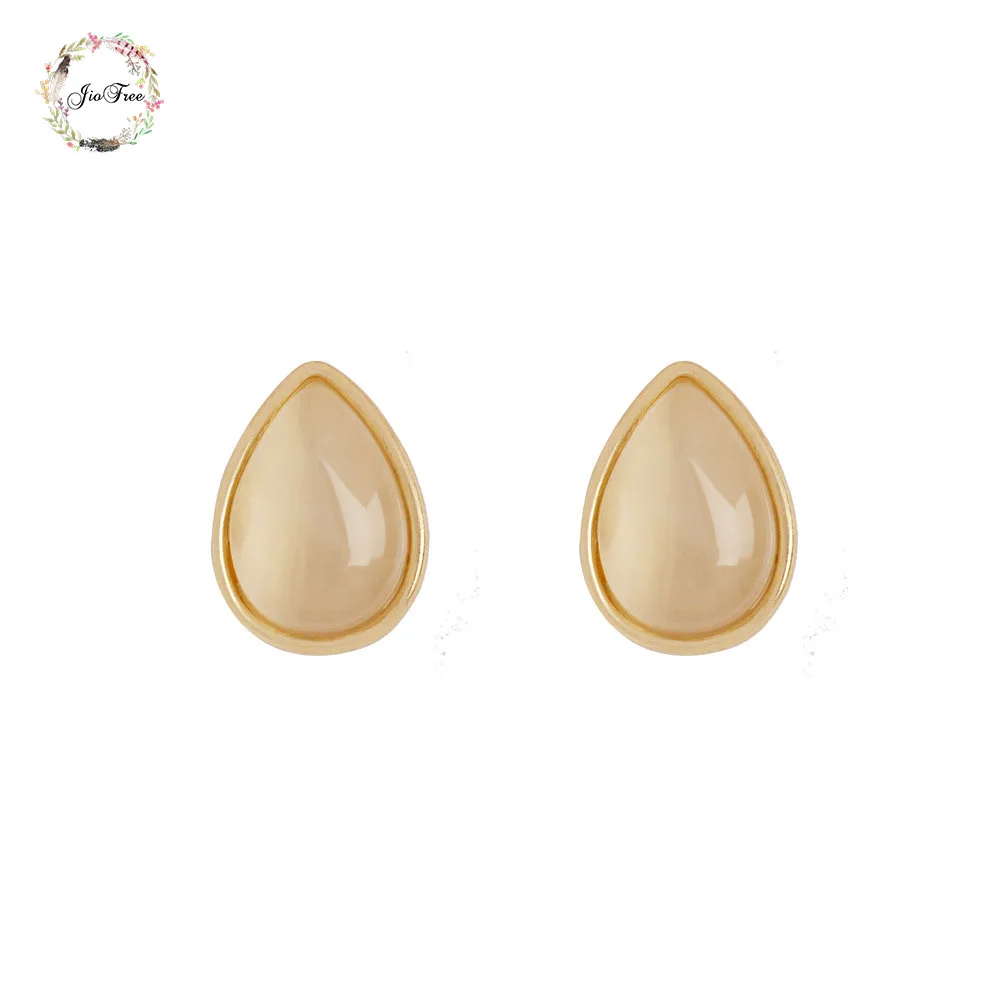 

JIOFREE Hot Sale Opal Water drop Clip on Earrings Non Piercing for girl Luxury Jewelry No Hole Ear Clip Jewelry Mother Gift