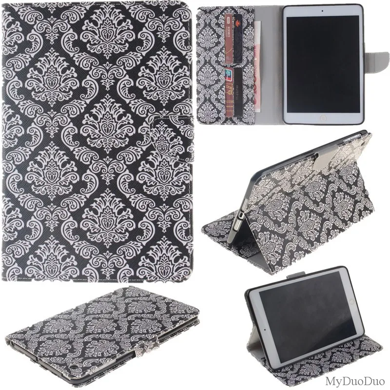 Lovly Flower Flip Wallet Case For Apple iPad Mini Cover For Mini 2 Mini1 Mini 3 Case PU Leather Stand Tablet Cover Case Fundas (69)