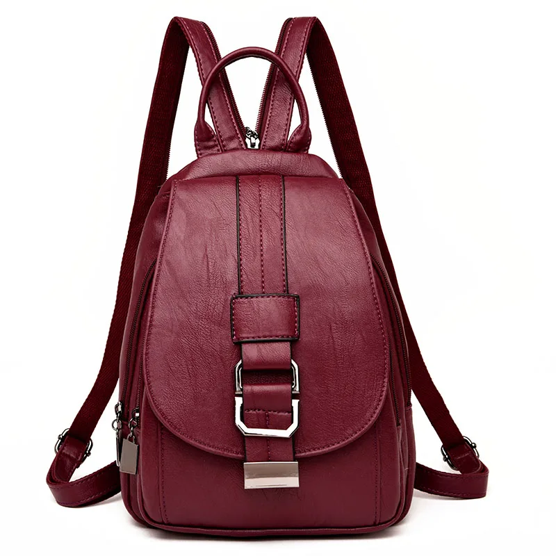 

Romantic Elegant Ladies Backpack Leisure Women PU Leather Backpacks Female School Shoulder Bag For Teenage Girls Travel Knapsack