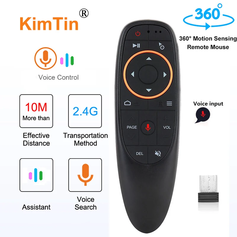 

G10S Gyro Sensing Fly Air Mouse With Voice Control 2.4G Wireless Microphone IR Learning Remote Controller For UGOOS AM6B TV Box