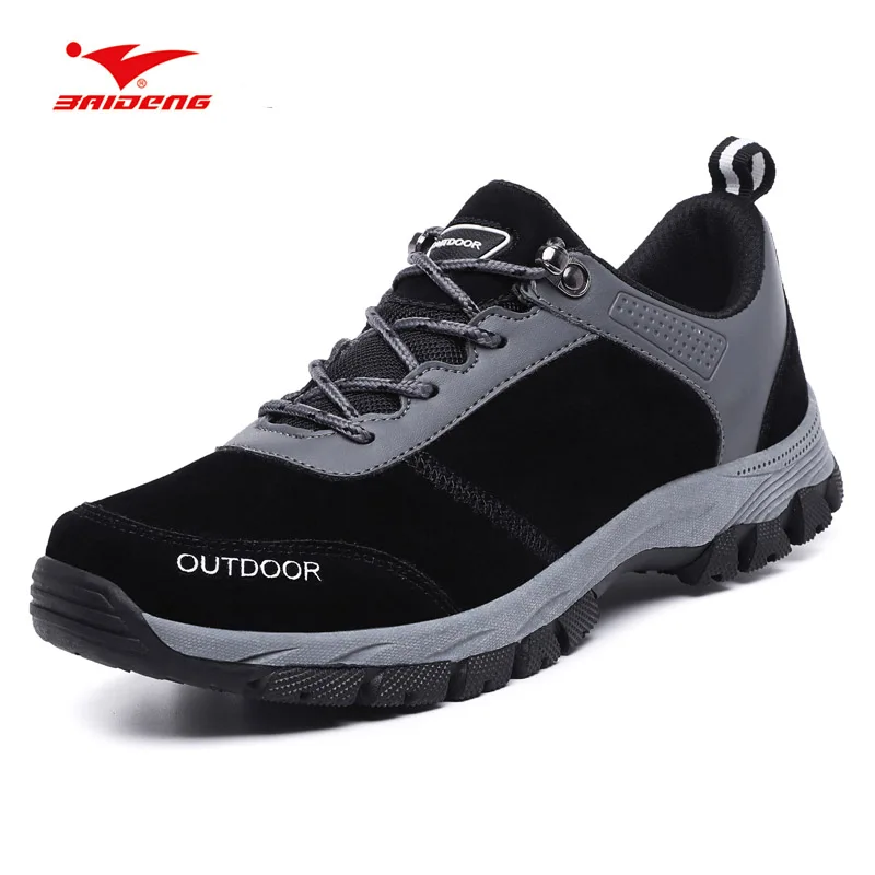

Baideng Outdoor Hiking Camping Shoes Man Mountain Climbing Boots Black Men's Trekking Hunting Sneakers Zapatillas Large Size 49