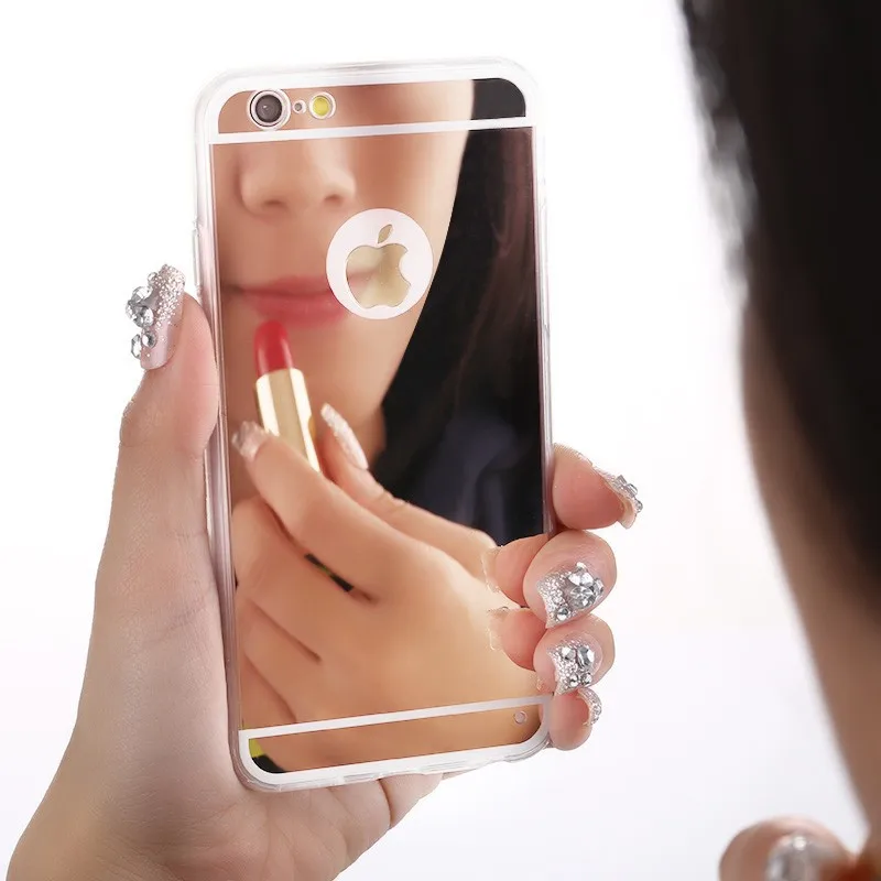 

Luxury Mirror Plating For iPhone X 8 7 Case 6 Plus 5s Clear Mirror Soft Silicon TPU Cover For iPhone 5 6s Plus X Classical Case