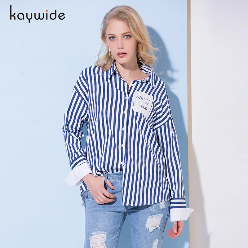 Kaywide 2018 Spring Fashion Women Turn down Collar Shirts