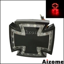 Nero Moto Maltese di Coda A LED Luce Della Lampada del Freno Mini Templari Croce Luce di Stop Per Harley Cafe Racer Bobber Chopper