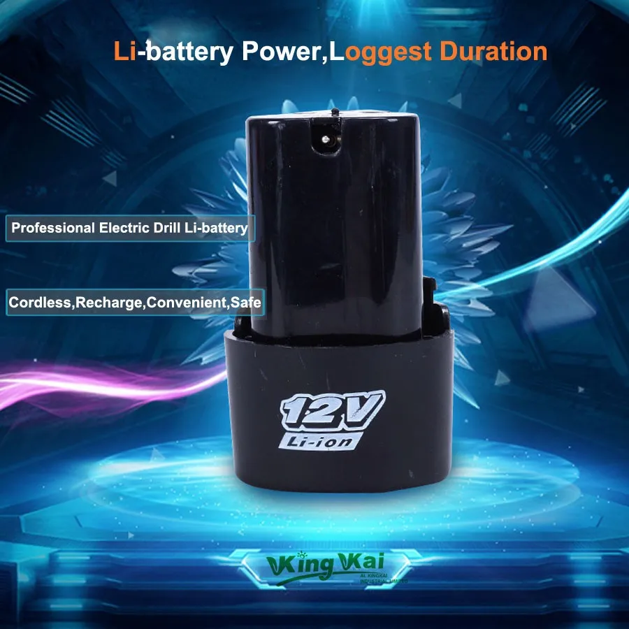 Powerful 12V Cordless Rechargeable Lithium Battery For Electric Drill