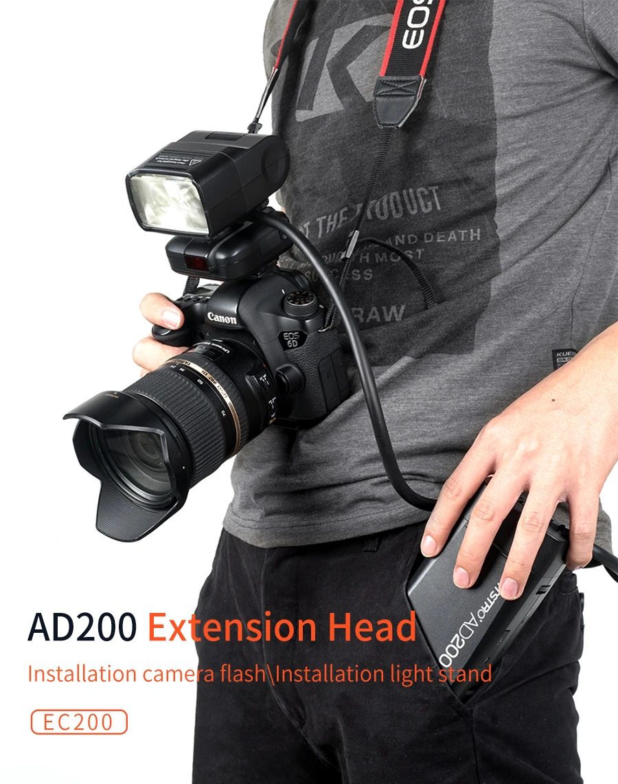Godox Ec200 1.85m Hot Shoe Remote Separation Extension Head Flash For Godox  Ad200 Flash - Flash Accessories - AliExpress