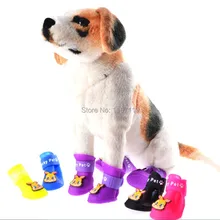 4 шт = 1 комплект прекрасный портативная домашнее животное собака водонепроницаемый сапоги дождь обувь