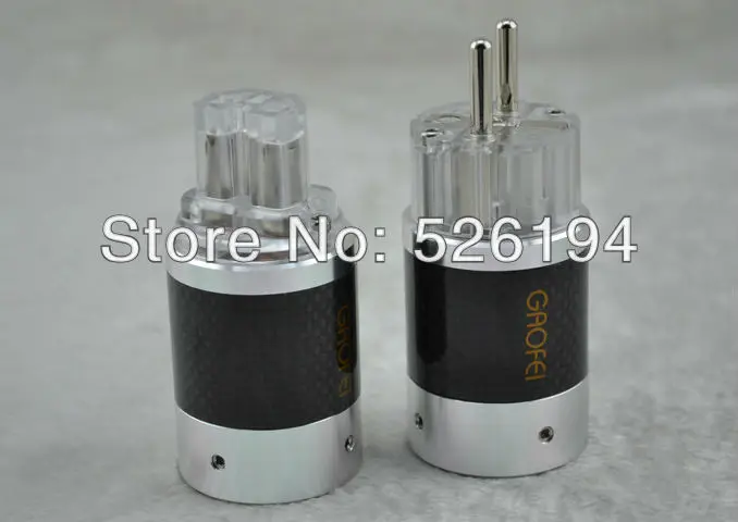 

Free shipping one Pair Gaofei 50M Rhodium Plated Carbon Fiber EUR AC plug