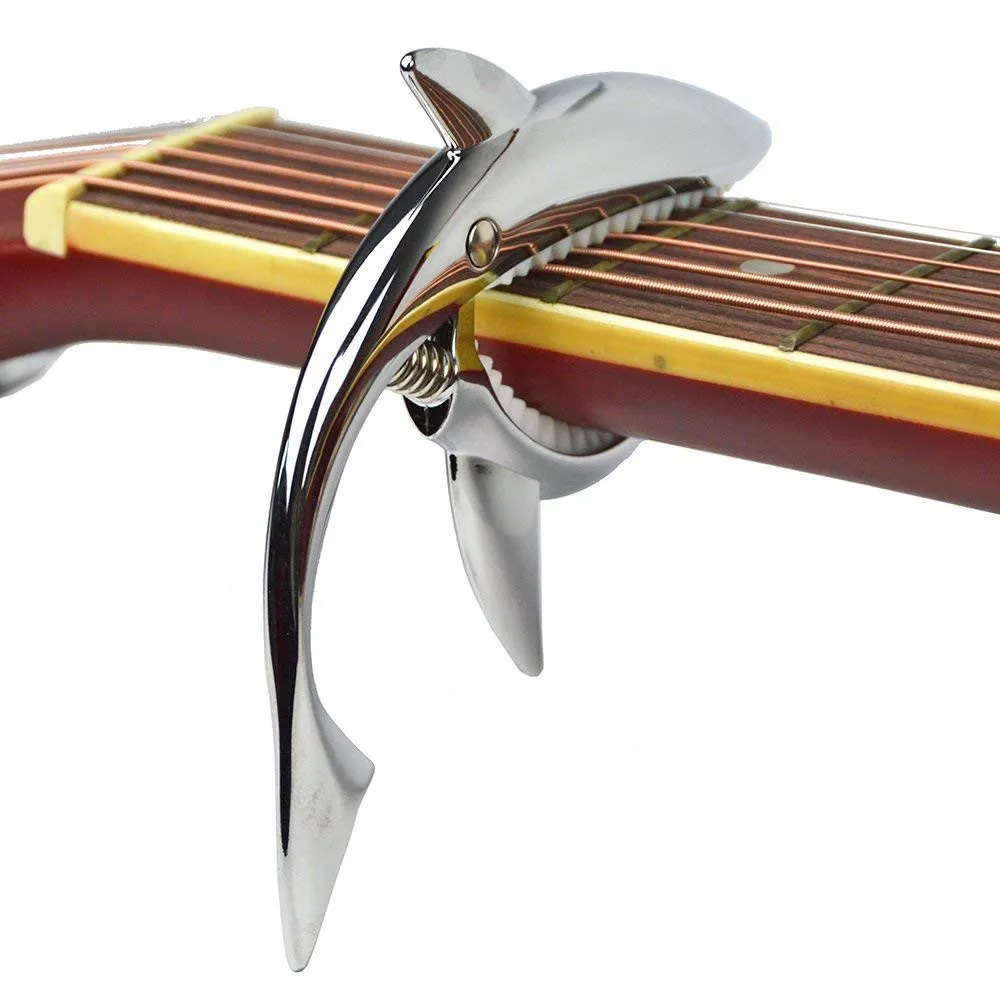 

Musical Instrument Accessories Zinc alloy Shark Design Guitar Quick Change Clamp Trigger Release Shark folk guitar capo A30610