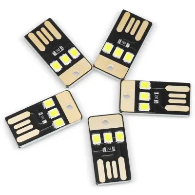 

5PCS USB LED Mini Flashlight 0.2W 3 x SMD 2835 22Lm for Laptop PC Power Bank white lights
