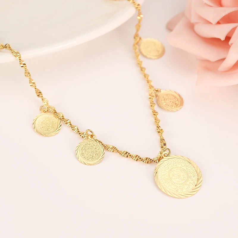 

gold filled Mens Italy Carved Flat Figaro Iced Out Hip Hop Gold jewelry Necklace Bracelet Chain Necklace men Jewelry gift bangle