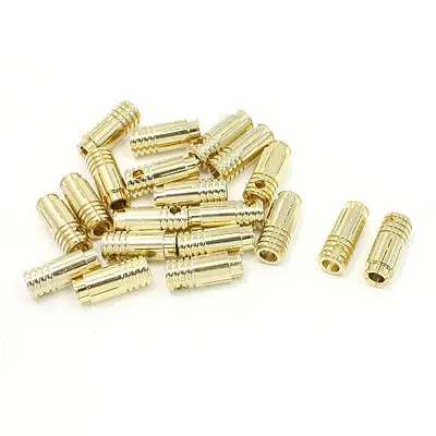 

20 Pcs Gold Tone Audio Connecting Terminals Banana Bullet Connectors 6.5mm Dia