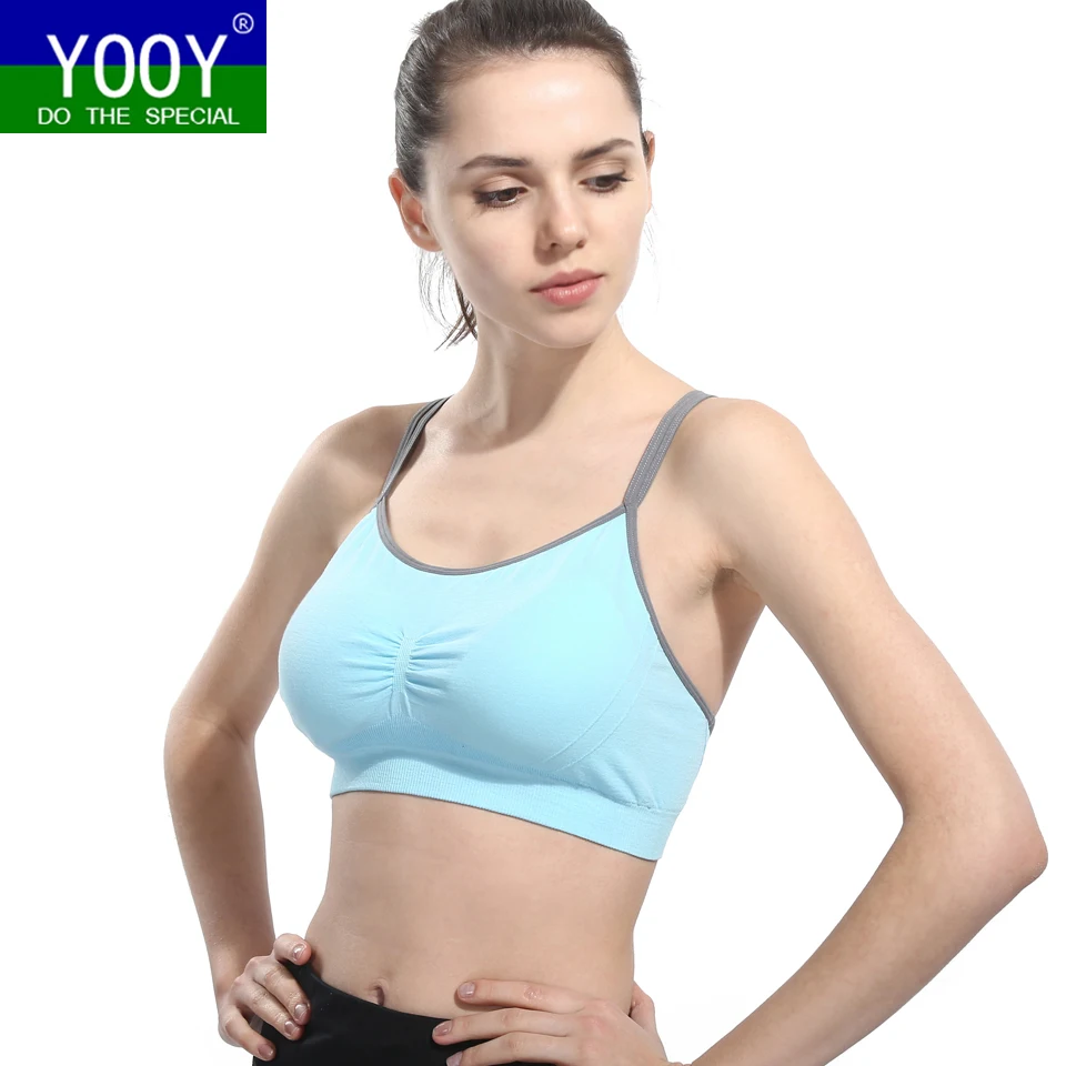 Women Padded Wire Sleeveless Cut Out Cross Straps Yoga Running Bra