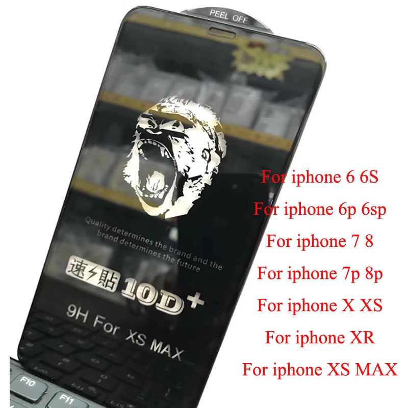 500pcs/lot 5D Full Cover Tempered Glass for iPhone X 7 6s Plus XS Max Screen Protector XR 8 Cold Carving Curved Edge  | Отзывы и видеообзор