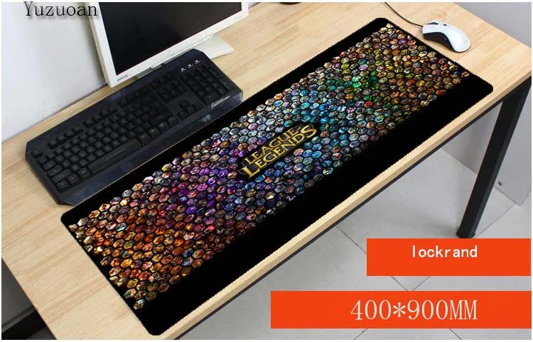  Yuzuoan League of Legends Free Shipping large Lock Edge mouse pad gaming Keyboard Mat Customized Fo