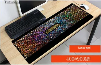 

Yuzuoan League of Legends Free Shipping large Lock Edge mouse pad gaming Keyboard Mat Customized For CSGO DOTA Gamer 90*40cmcm