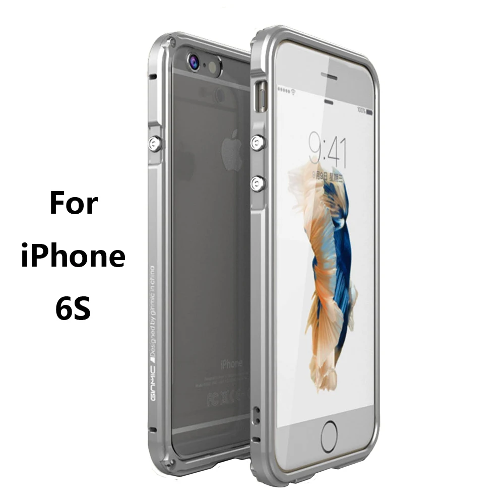Original GINMIC Brand Phone Case for iPhone 6S Aluminum Alloy Metal frame with PC transparent back
