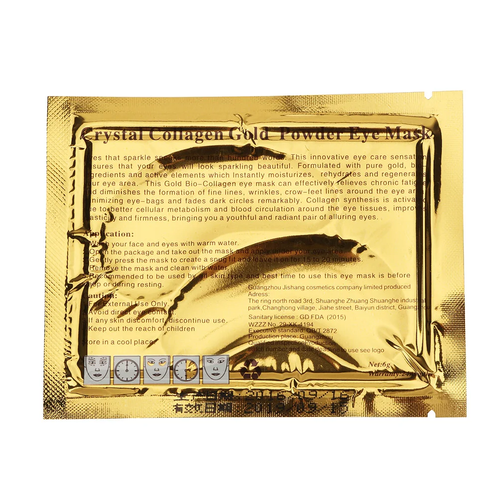 Eye Mask 30pcs=15packs High Quality Gold Crystal Collagen Eye Patches Dark Circle Remover Colageno Moisturizing Anti-Aging