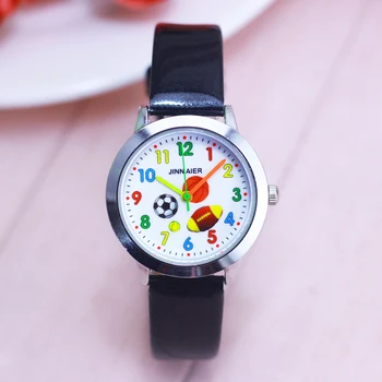 

2018 famous children girls boys cool football basketball cartoon quartz watches kids casual luminous hands leather strap watches
