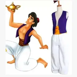 S-XXL взрослых Лампа Аладдина принц Аладдин костюм Хэллоуин Аниме Косплэй нарядное платье Адам принц костюмы