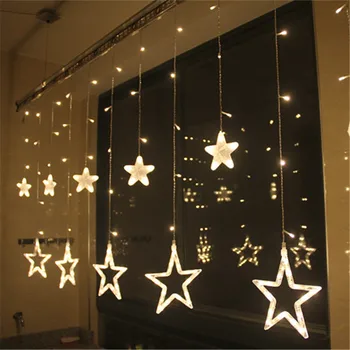 

8 Modes Star LED Curtain String Light 2M 168Leds 12 drop lines Fairy light curtain For Wedding Xmas Party Window Decoration