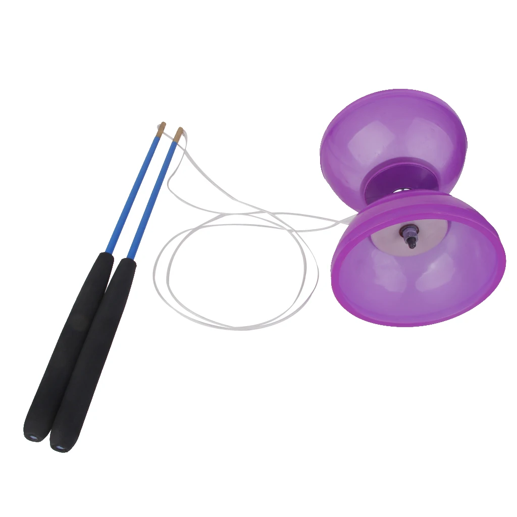 Professional 5 Bearing Diabolo Handsticks & String Juggling Playset Kids Novetly Yo-yos Training Toys - 2 set