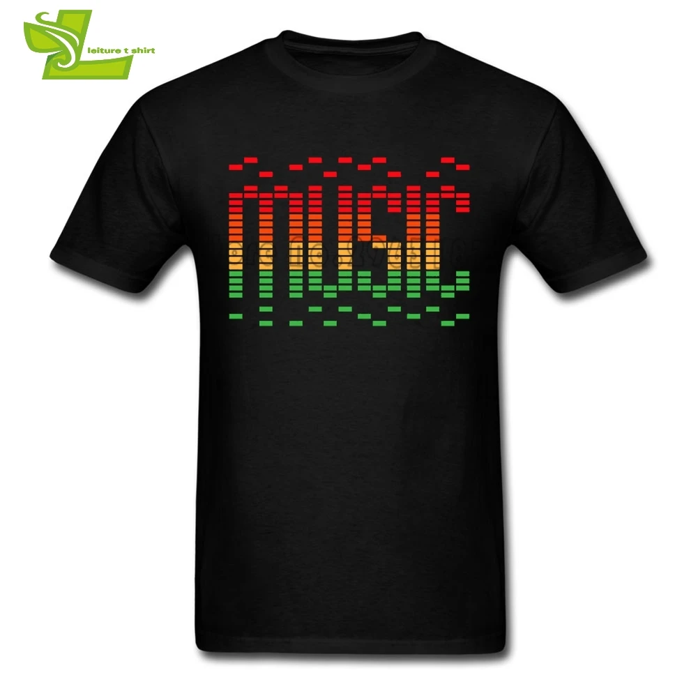 Music Equalizer T Shirt Man Summer O Neck Graphic Tee Male Latest Plus