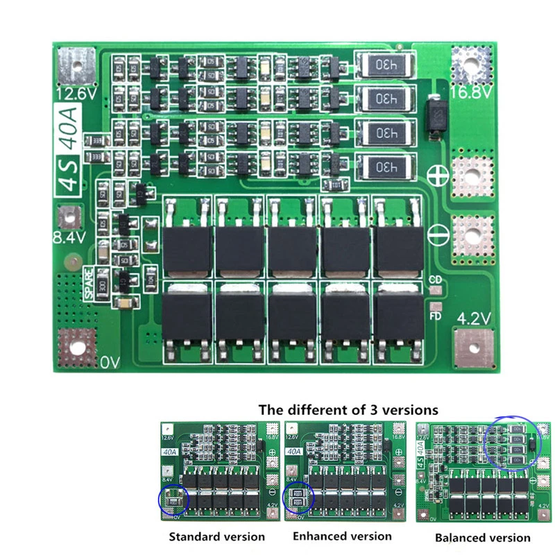 Lithium Battery Charger Protective BMS Board Li-ion Charging Module 4S 40A 16.8V