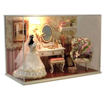 

Diy Doll House Miniature mini manual Mode Building Kits Handmade Assembled Dollhouse Toy Creative and Birthday Gift-Love Forever