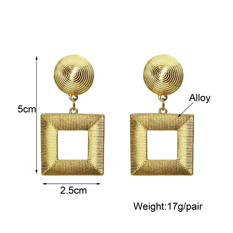 F. J4Z, модные панк серьги для женщин, рок сплав, квадратные серьги Geo, для девушек, для клуба, шоу, сплав, серьги, ювелирное изделие, Прямая поставка - Окраска металла: short gold