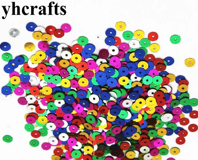 20gram/Lot.Mini 5mm flat round with hole sequins Craft material Kindergarten crafts Creative activity items Color learning OEM | Дом и сад