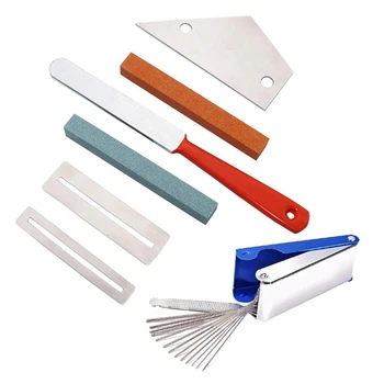 

SEWS-Guitar Pin Silk Stainless Steel File Guitar Pin Silk Flattening Ruler Pin Silk Grinding Gasket Stone Guitar Tool Set
