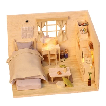 

Iiecreate 3D Dollhouse Furniture Miniature Dollhouse Diy Miniature House Room Miniaturas Toys For Children Gift Stickers Diy D
