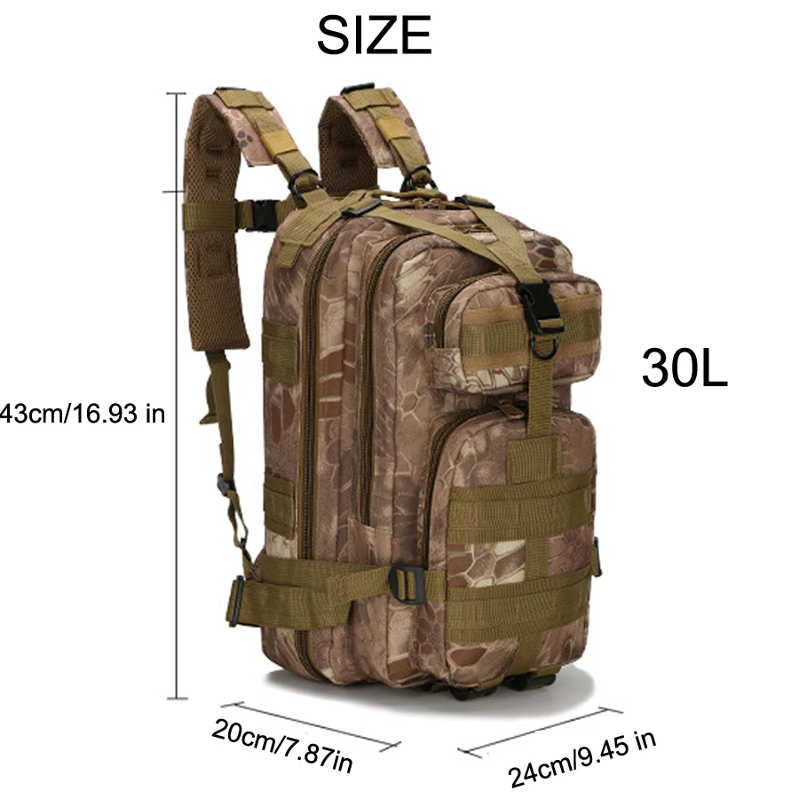 Hiking Backpack Outdoor Camping Black 30L Rucksacks (11)