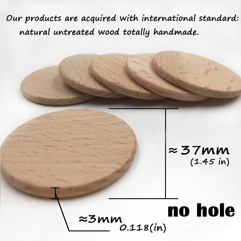 50mm Round Wooden Bead Ball 8mm Hole Natural Untreated Plain Wood 1 To 50