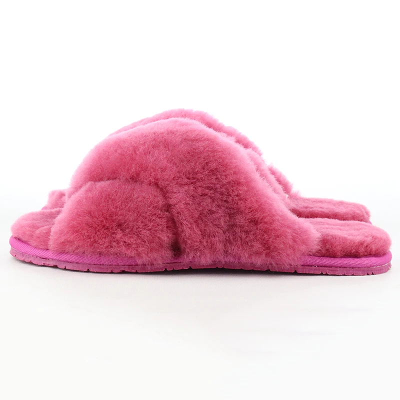 Домашние тапочки из натуральной овечьей кожи модные зимние женские домашние