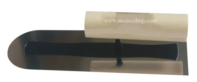 [round head] Swimming Pool Trowel with High elasticity spring stainless steel blade 9.6x3.2in for plaster work