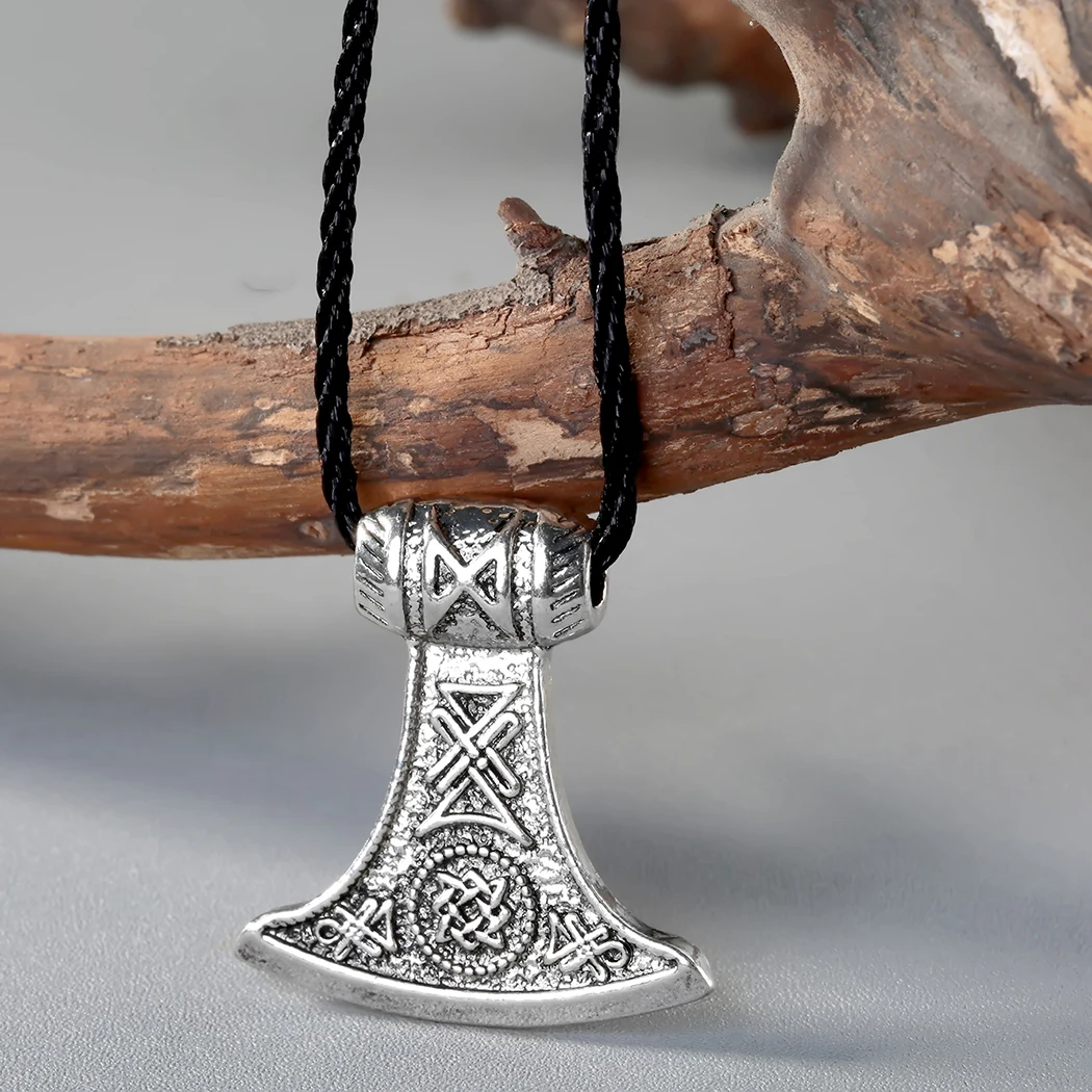 Cxwind-Amulette pendentif hache slavique antique, Kolovrat Symdangers, Pprédéterminée Flower Jewelry