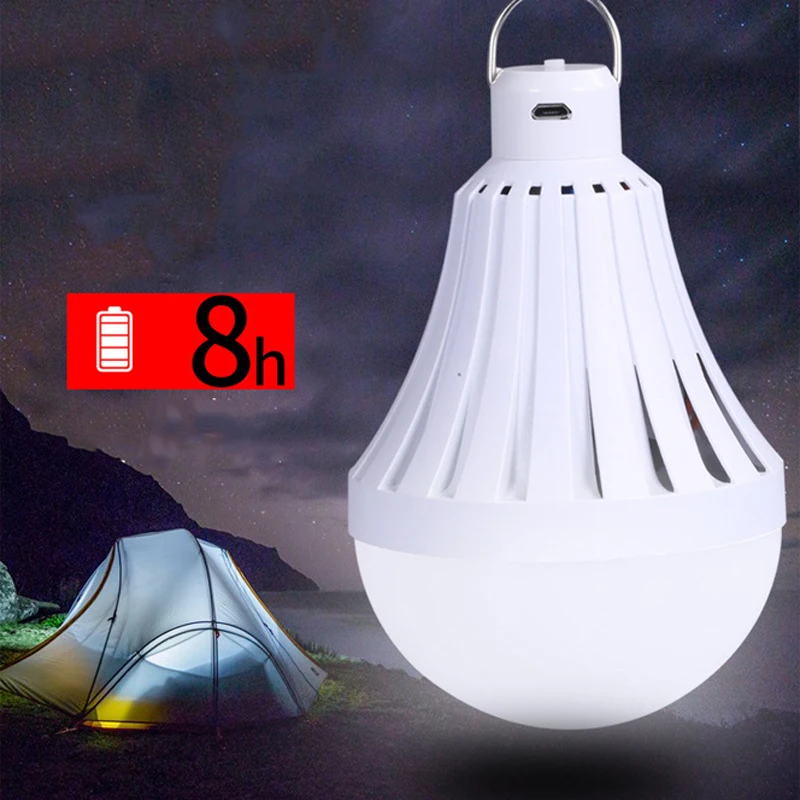 

Smart USB Rechargeable Led Emergency Light Button Switch 12W/20W/30W LED Bulb Camping Home Night Lamp White Color
