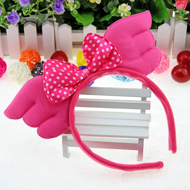 

High Quality Korean Angel Wings Bow Headband Hair Accessories Cute Women Girls Kids Elsa Hello Kitty Styling Tool Hair Band