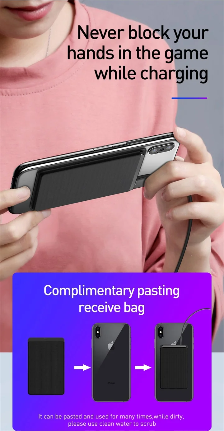 Baseus 15 Вт Qi Беспроводное зарядное устройство портативная карточная конструкция быстрая Беспроводная зарядная площадка для iPhone X XR XS samsung S10 Xiaomi Mi 9 huawei