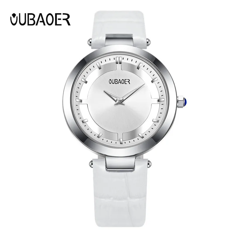 OUBAOER модные современные часы для женщин женские кварцевые часы женские высококачественные повседневные наручные часы для женщин Montre Femme - Цвет: silver white 006
